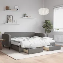 vidaXL Tagesbett 90 x 190 cm Dunkelgrau