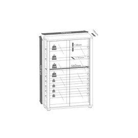 VCM Hängevitrine ¦ weiß ¦ Maße (cm): B: 59 H: 91,3 T: 18.0