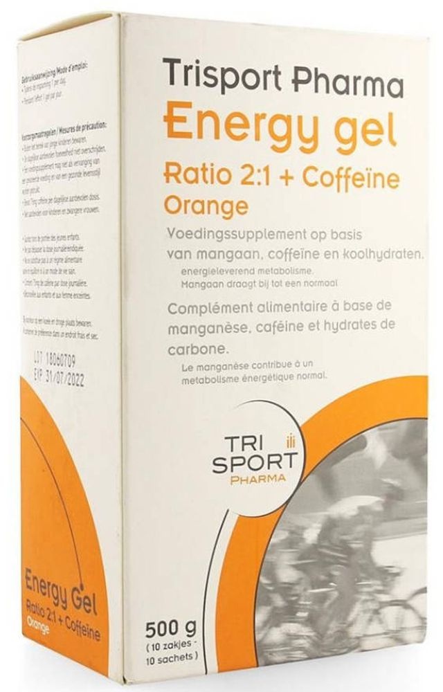 Trisport Pharma Energy Gel Verhältnis 2:1 + Coffein und Orange