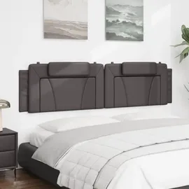 vidaXL Kopfteil-Kissen "Viana" Grau 200 cm Kunstleder