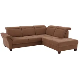Home Affaire Ecksofa HOME AFFAIRE "Solvei L-Form", braun, B:260cm H:104cm T:235cm, Luxus-Microfaser Lederoptik (100% Polyester);Struktur (100% Polyester);Luxus-Microfaser ALTARA NUBUCK (100% Polyester), Sofas, Ecksofa, wahlweise auch mit Kopfteilverstellung und