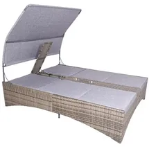 deluke Doppel-Sonnenliege 200 x 160 x 163 cm Grau