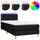 vidaXL Boxspringbett mit Matratze & LED Schwarz 100x200 cm Stoff