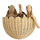 Handgeflochtener Aufbewahrungskorb aus Rattan, Wandkorb aus Rattan, platzsparendes Design für Kollegen von Familienmitgliedern
