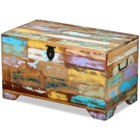 vidaXL Aufbewahrungsbox Truhe Altholz Massiv 39 cm 1-tlg. Mehrfarbig