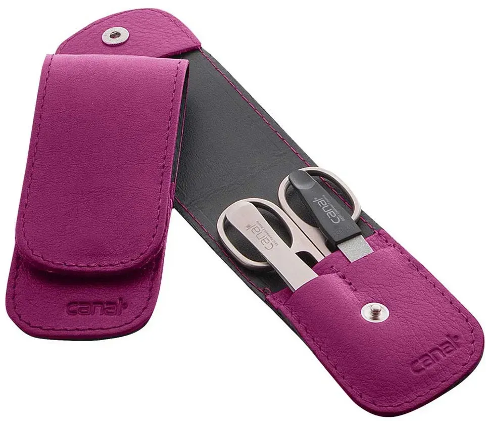 Canal Stecketui mit Druckknopf fuchsia 3-teilig