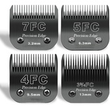 7FC+5FC+4FC+3FC Ersatzmesser für Hundepflege, kompatibel mit den Serien Heiniger/Moser Max45/Andis/Oster A5/Wahl KM10 Series Schermaschine für Hunde,Schwarz