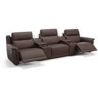 Sofanella 3-Sitzer Leder MALITO, Heimkinosofa, Kinocouch, Funktionssofa, Kinosofa, Leder Sofas braun