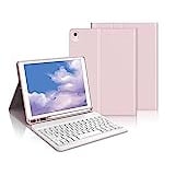 IVEOPPE Tastatur iPad 9. Generation, iPad 10.2" Tastatur mit Hülle (iPad 9./8./7. Generation), Magnetisch Abnehmbarer mit QWERTZ Tastatur für iPad Air 3 und iPad Pro 10.5, Rosa Gold