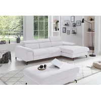 Cotta Ecksofa »Kitty L-Form«, inkl. Kopfteilverstellung, optional mit Bettfunktion u. Bettkasten weiß