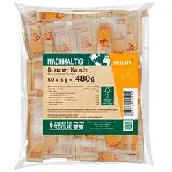 HELLMA Brauner Kandis Zuckersticks, 80x 6,0 g