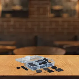 Relaxdays Möbelgleiter, Filz, EVA, Möbelpads selbstklebend, Filzgleiter & Antirutsch-Pads mit Box, schwarz