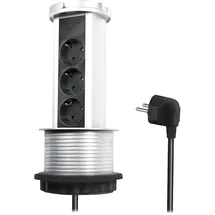 Logilink LPS235A - Pop-Up, 3-Fach (3X Schutzkontaktbuchse, 1,8m, Silber/Schwarz