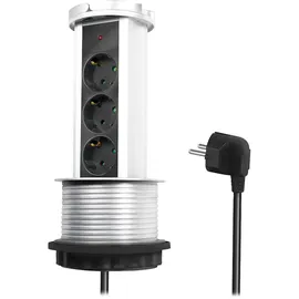 Logilink LPS235A - Pop-Up, 3-Fach (3X Schutzkontaktbuchse, 1,8m, Silber/Schwarz
