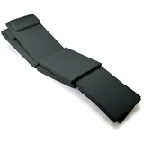 DIVERO 2x Liegenauflage Deckchair Steamer Liegestuhl-Auflage Polster anthrazit