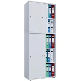 VCM Lona Aktenschrank 70 x 37 x 183 cm weiß
