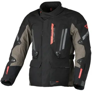 Macna Ultimax 2.0 Textiljacke wasserdicht - Schwarz/Schwarz/Dunkelgrau/Braun/Rot / XXL