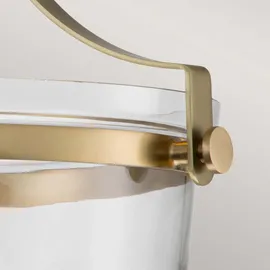 Quoizel Penn Station 1-flg. E27 33 cm rund Messing gebürstet/Glas klar