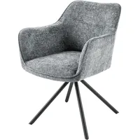 Riess-Ambiente Stuhl VERONA - grau Strukturstoff mit Armlehne Metallbeine
