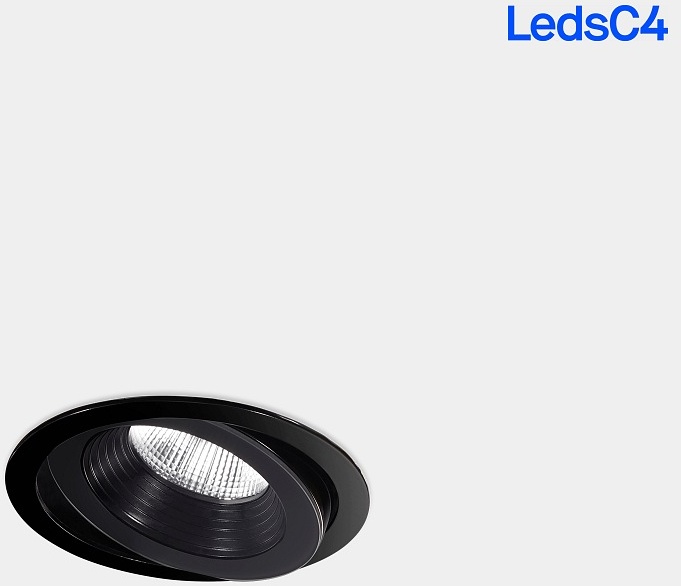 LEDS C4 LED Downlight DAKO ADJUSTABLE, IP66, Ø 10cm, 6.4W 3000K 502lm, UGR<16, schwenkbar, inkl. 2 Reflektoren + Diffusor, schwarz LEDS-15-E104-05-CL
