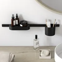Hansgrohe WallStoris Badaccessoire-Set Schwarz