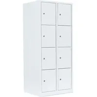 Classix Schließfachschrank Stahl 80,0 x 50,0 x 180,0 cm Signalweiß 8 Fächer abschließbar