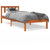 vidaXL Massivholzbett 100 x 200 cm Wachsbraun
