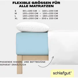 schlafgut Easy Jersey Elasthan Boxspring 140 x 200 - 160 x 220 cm blue light