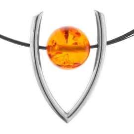 Ostsee-Schmuck Collier Bernsteinkugel 16 mm Silber