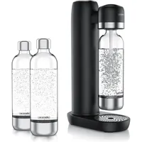 Arendo Wassersprudler Soda Maker schwarz + 3x 1L PET-Flaschen