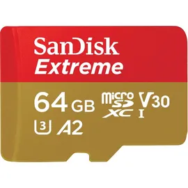 SanDisk Extreme microSDXC UHS-I U3 A2 + SD-Adapter 64 GB