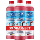 DRAXUS Profi Abflussreiniger (1,0L) I Extrem starker Rohrreiniger löst Haare, Essensreste & schwerste Verstopfungen I Beugt üblen Gerüchen vor (3x Spar-Set)