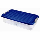 Heidrun Unterbettbox mit Rollen, 40 x 18 cm, farbig sortiertem Deckel,