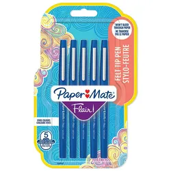 Paper Mate Flair, Medium, 1 Farben, Blau, Rundspitze, 1 mm, Blau