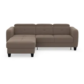 sit&more Ecksofa SIT & MORE "Belluci L-Form", grau (taupe), B:247cm H:85cm T:170cm, Sofas, Ecksofa, inklusive Federkern, wahlweise mit Bettfunktion und Bettkasten