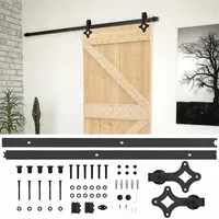 vidaXL Schiebetür Natur und Schwarz 100 x 210 cm 3444866