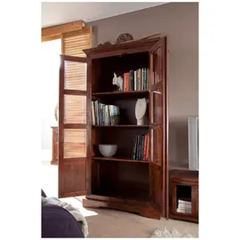Massivmoebel24 Vitrine Akazie 98 x 46 x 191 cm Braun