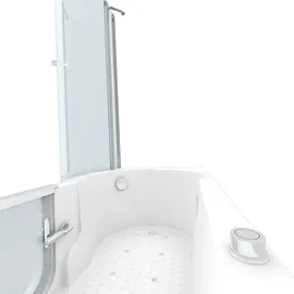 SeniorBad Seniorendusche und Wanne mit Whirlpool S12D-AIR-R-EC Dusche 85x170cm - Weiß