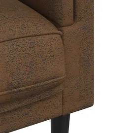 vidaXL Sofa mit Kissen Braun Kunstleder Wildleder-optik
