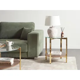 Beliani Beistelltisch, Gold, Dunkelbraun, Metall, 50x55x50 cm, Wohnzimmer, Wohnzimmertische, Beistelltische