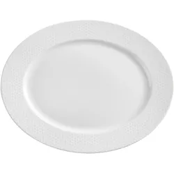 KAHLA 453306A74364C Honeycomb Platte, oval 32 cm | Servierplatte mit Relief-Muster aus Porzellan