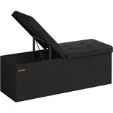 Songmics Sitzbank mit Stauraum tintenschwarz 38 x 110 x 38 cm