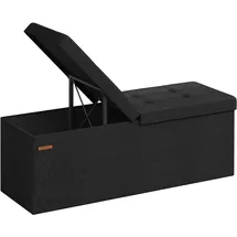 Songmics Sitzbank mit Stauraum tintenschwarz 38 x 110 x 38 cm