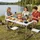 Relaxdays Campingtisch mit 4 Hockern Weiß/Silber