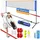 Kesser Badmintonnetz 3-Fach-Höhenverstellbar 300/400/500 cm Set mit 3x Federball/3x Tennisball