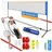 Kesser Badmintonnetz 3-Fach-Höhenverstellbar 300/400/500 cm Set mit 3x Federball/3x Tennisball
