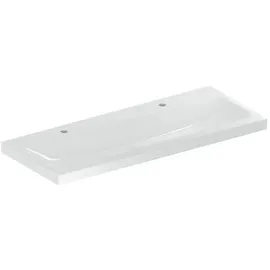 Geberit iCon Light Waschtisch, 120 cm x 48 cm, mit 2 Hahnlöcher, ohne Überlauf, weiß KeraTect