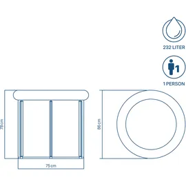 BESTWAY Eisbad Glacial Zen Ø 86 x 78 cm Blau
