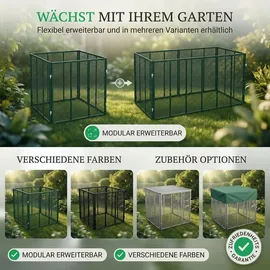 homeluxworld Garten Komposter Metall 750L 100x100x75 cm Grün