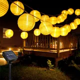 Micacorn Solar Lichterkette Laterne Außen Weihnachtsbeleuchtung Laterne Solarlichterkette 9M 20LEDs 8 Modi Wasserdicht Lichterkette Laterne für Garten Balkon Hof Hochzeit Weihnachtsdekoration